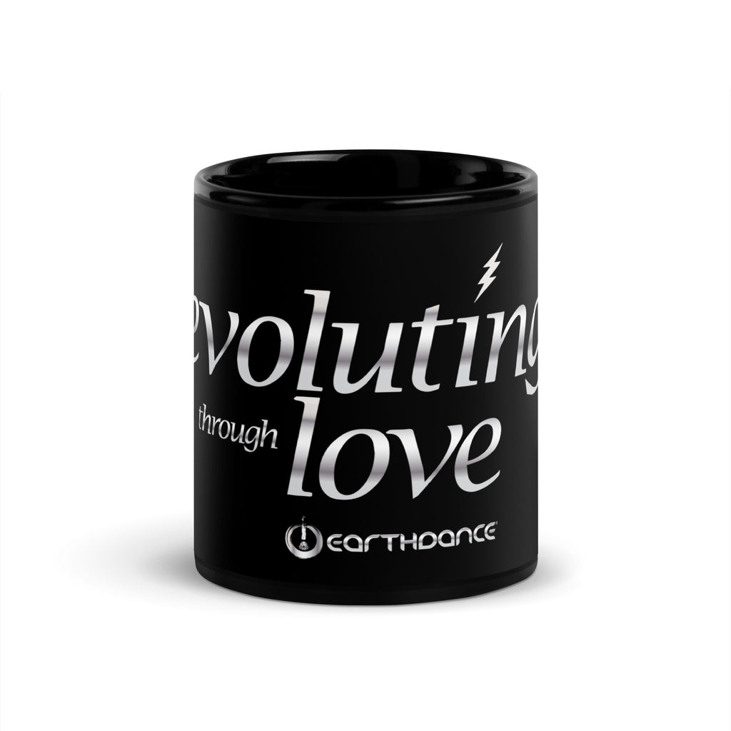 Evoluting Through Love Black Glossy Mug