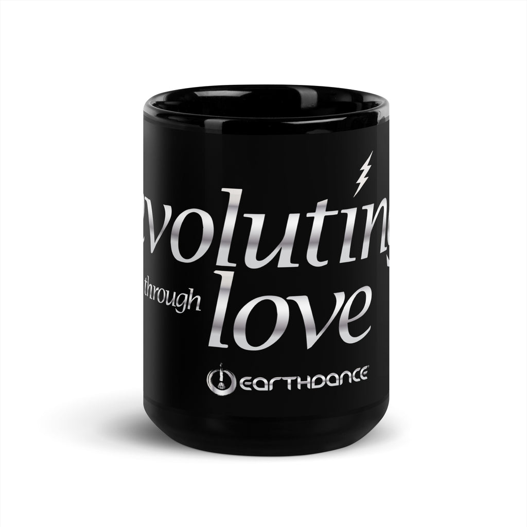 Evoluting Through Love Black Glossy Mug