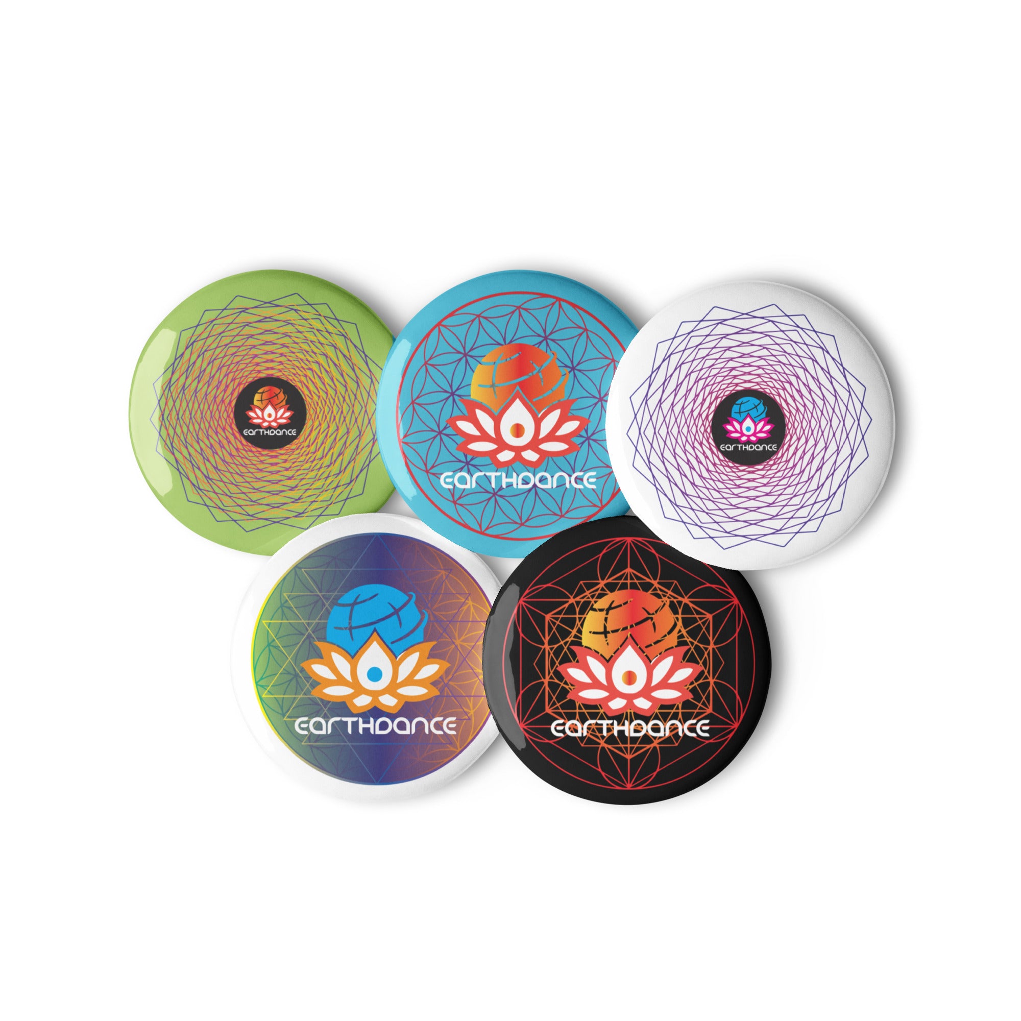 Set of Mandala Pin Buttons