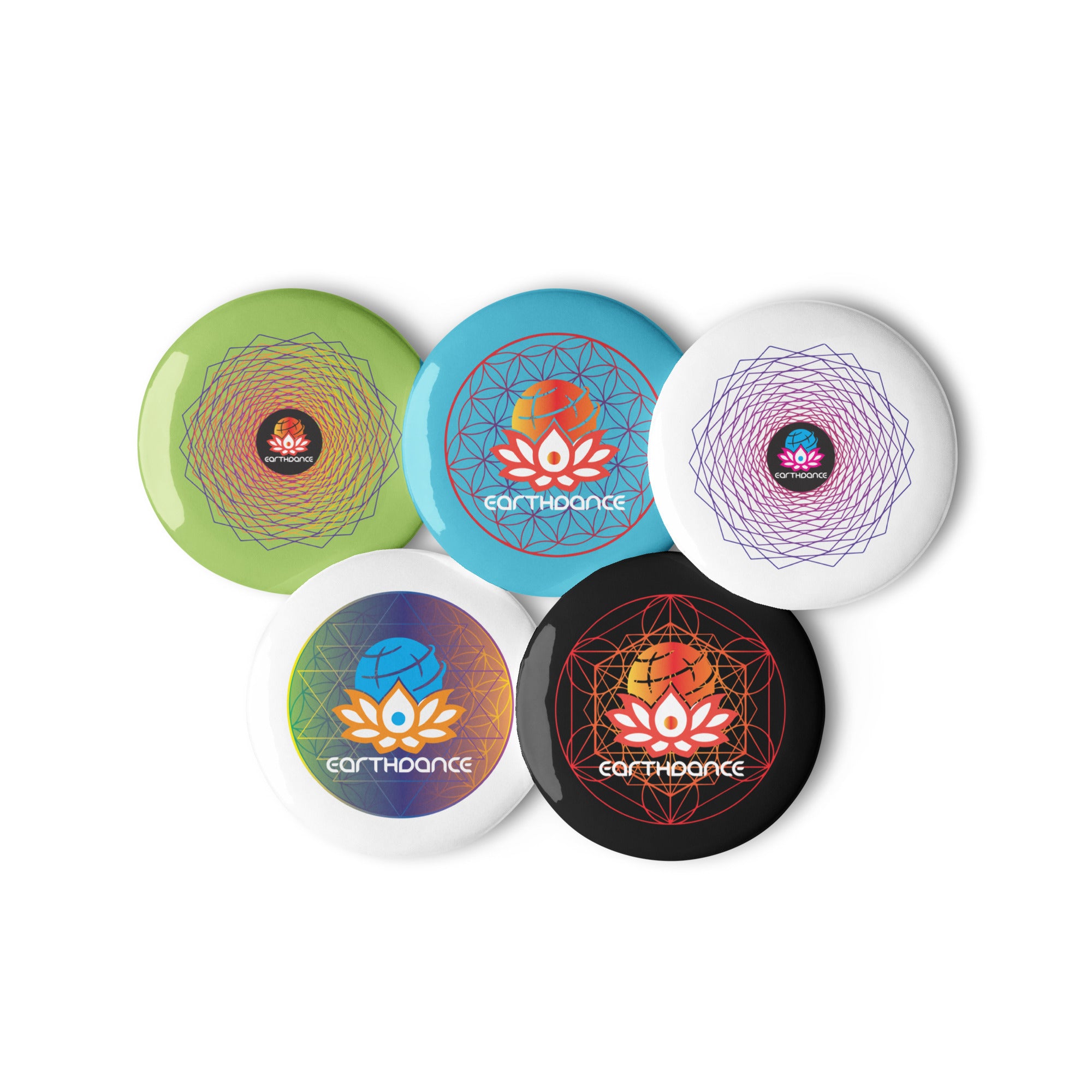 Set of Mandala Pin Buttons